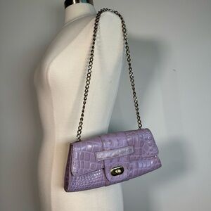 Y2K JJ Winters purple moc croc chain shoulder bag